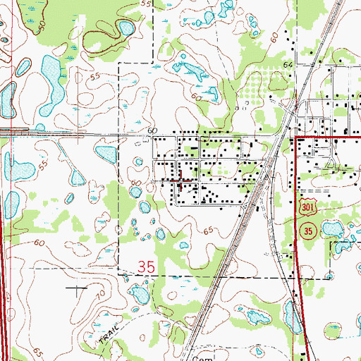 Topographic Map of Greater Mount Olive AME Church, FL