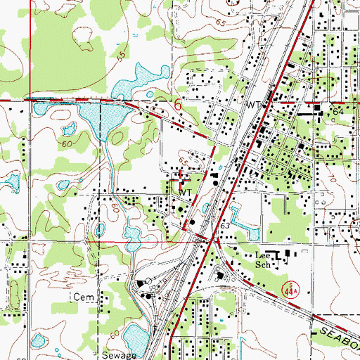 Topographic Map of Wildwood Church of God, FL
