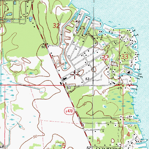 Topographic Map of Lake Panasoffkee Post Office, FL