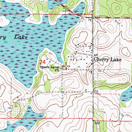 Topographic Map of Spark Level Missionary Baptist Church, FL