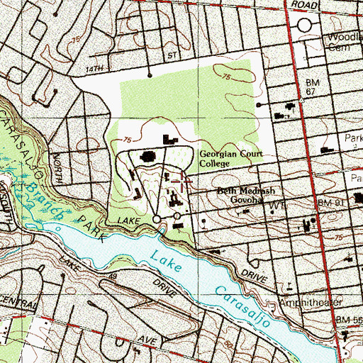 Topographic Map of Catherine McAuley Chapel, NJ