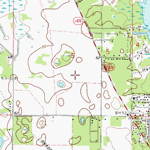 Topographic Map of Lake Panasoffkee Community Library, FL