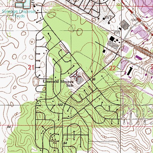 Topographic Map of Emerald Shores Elementary School, FL