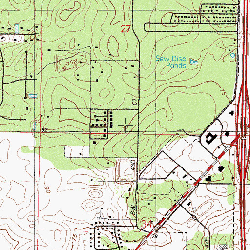 Topographic Map of Saddlewood Elementary School, FL