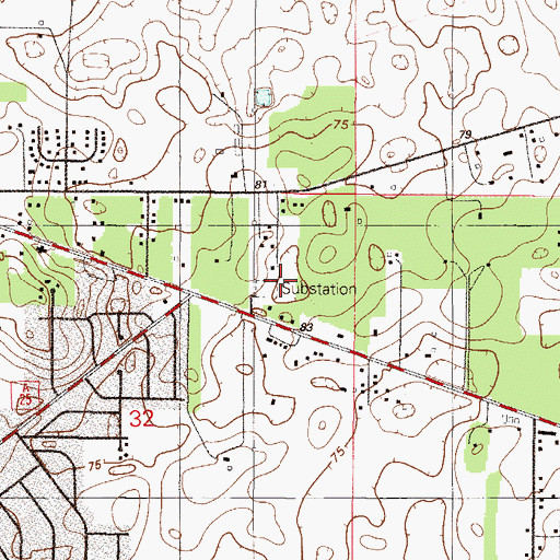 Topographic Map of Progress Energy Electric Substation-Belleview, FL
