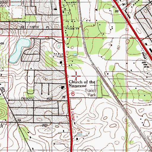 Topographic Map of Shiloh Church of Belleview, FL