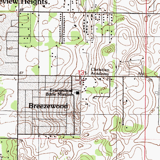 Topographic Map of Evangelical Bible Mission, FL