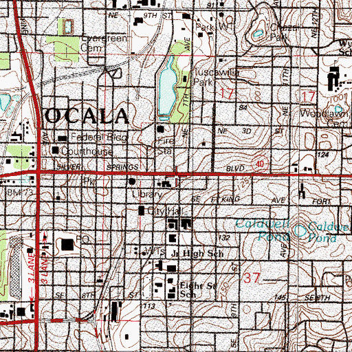 Topographic Map of Grace Episcopal School, FL