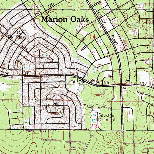 Topographic Map of Our Savior Lutheran Church, FL