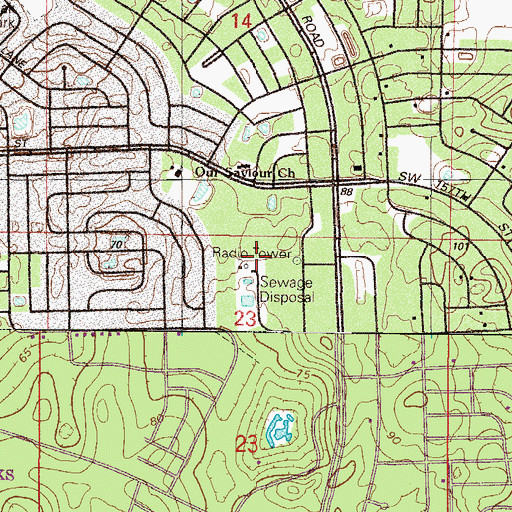 Topographic Map of Marion Oaks Central Utilities Sewage Disposal Plant, FL