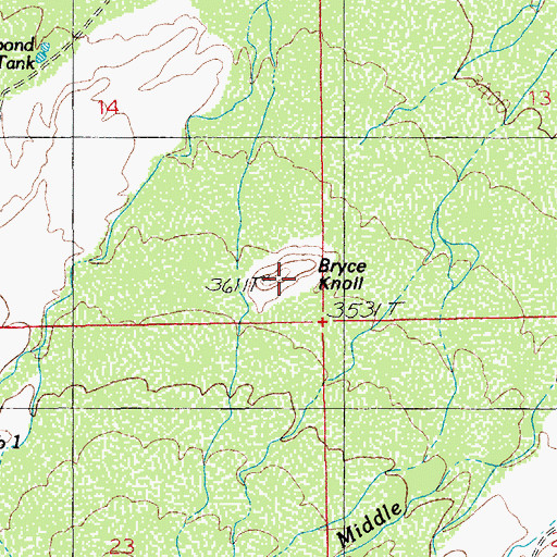 Topographic Map of Bryce Knoll, AZ