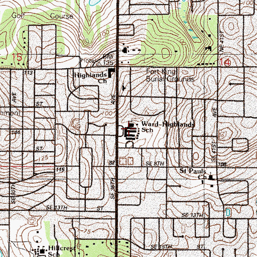 Topographic Map of Ward - Highlands Elementary School, FL