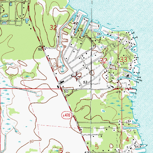 Topographic Map of Lake Panasoffkee Post Office, FL