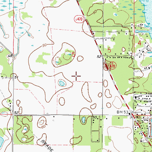 Topographic Map of Lake Panasoffkee Library, FL