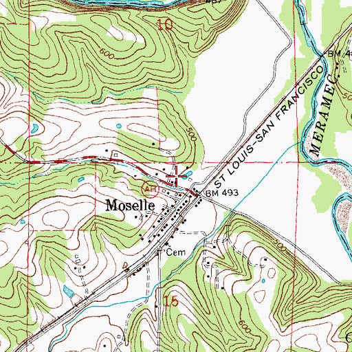 Topographic Map of Moselle Missionary Baptist Church, MO