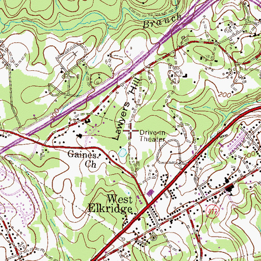 Topographic Map of Elkridge Landing Middle School, MD