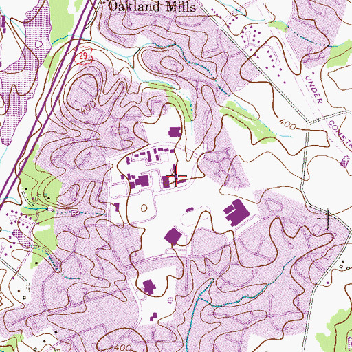 Topographic Map of The Meeting House - Oakland Mills Interfaith Center, MD