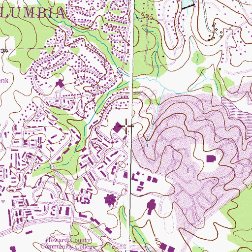 Topographic Map of Columbia Montessori School, MD