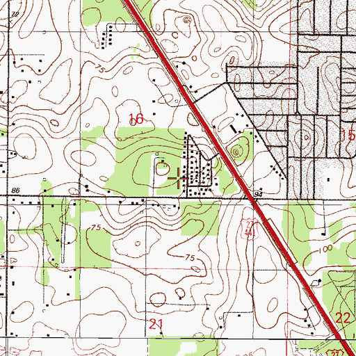Topographic Map of Village View Community Church, FL