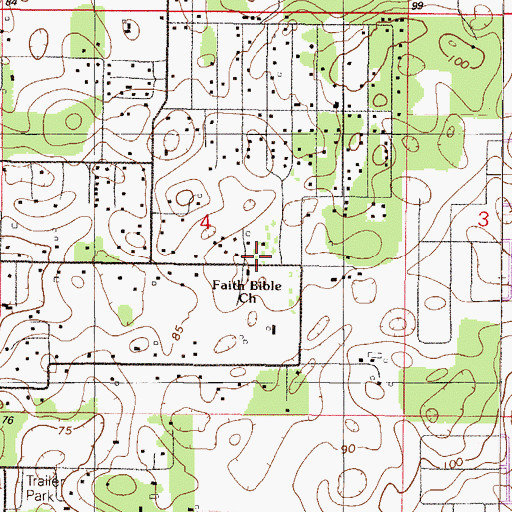 Topographic Map of Faith Bible Church (historical), FL