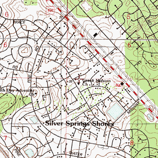 Topographic Map of Grace Mission Church (historical), FL