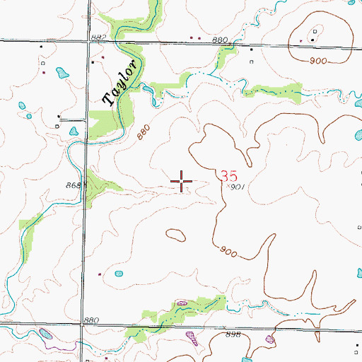 Topographic Map of Lone Oak Cemetery, KS