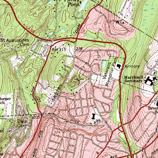 Topographic Map of Stony Lodge Hospital, NY