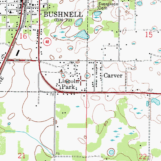 Topographic Map of Saint James Missionary Baptist Church, FL