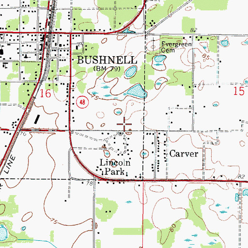 Topographic Map of Church of God, FL