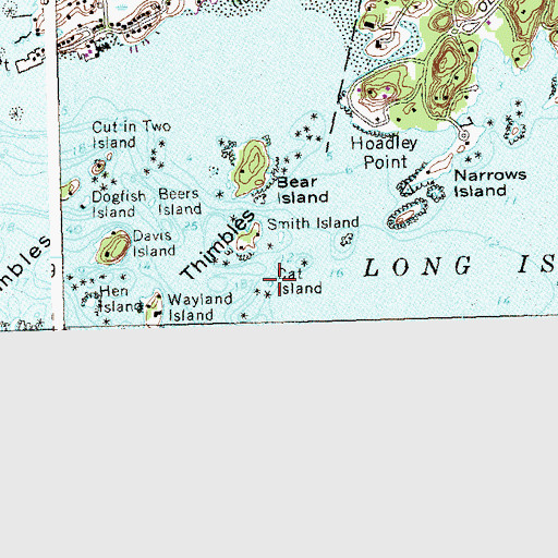 Topographic Map of Cat Island, CT