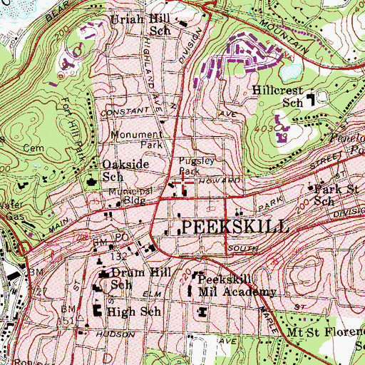Topographic Map of Saint Peter's Episcopal Church, NY