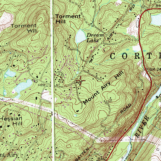 Topographic Map of Mount Airy, NY