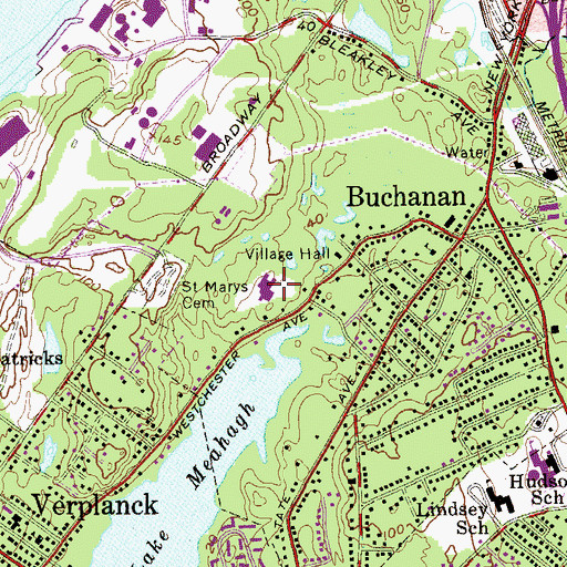 Topographic Map of Buchanan-Verplank Elementary School, NY