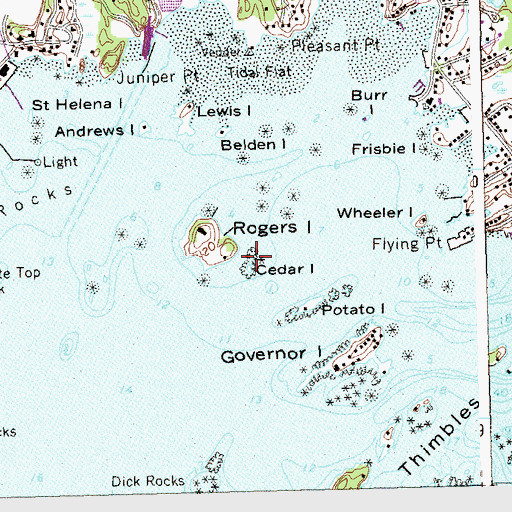 Topographic Map of Cedar Island, CT