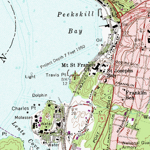 Topographic Map of Peekskill Yacht Club, NY