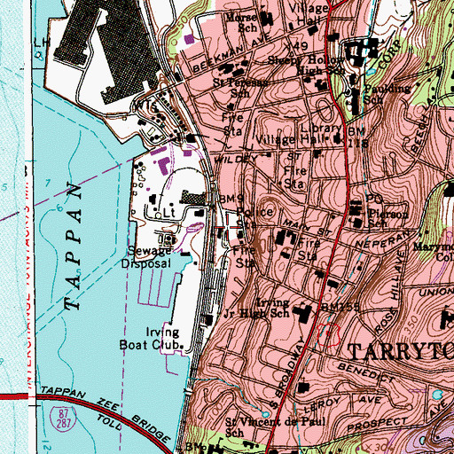 Topographic Map of Tarrytown Station, NY