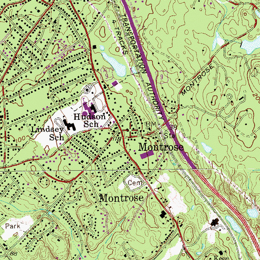 Topographic Map of Montrose Fire Department, NY