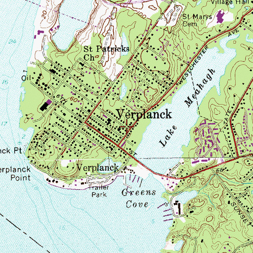 Topographic Map of Saint Patrick's Parochial School, NY