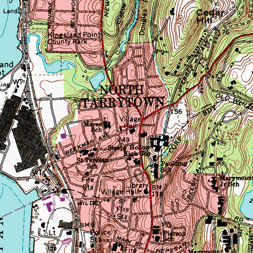 Topographic Map of North Tarrytown Post Office, NY