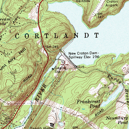 Topographic Map of Croton Gorge County Park, NY