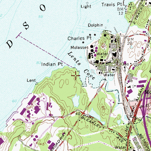 Topographic Map of Lents Cove Park, NY