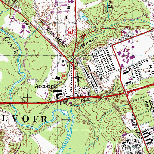 Topographic Map of Accotink United Methodist Church, VA