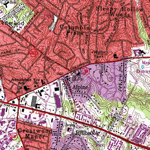 Topographic Map of Annandale United Methodist Church Cemetery, VA