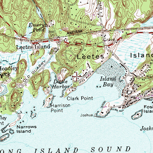 Topographic Map of Clark Point, CT