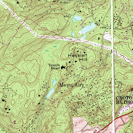 Topographic Map of Hessian Hill School (historical), NY