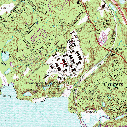 Topographic Map of Crugers Park (historical), NY