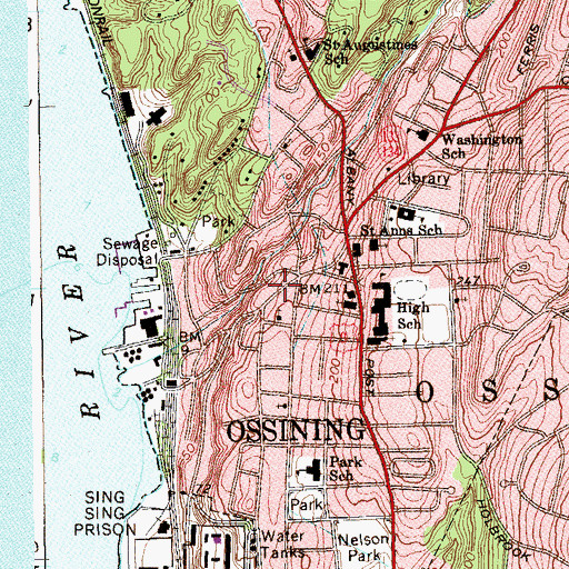 Topographic Map of Ossining Fire Department Steamer Company 1, NY