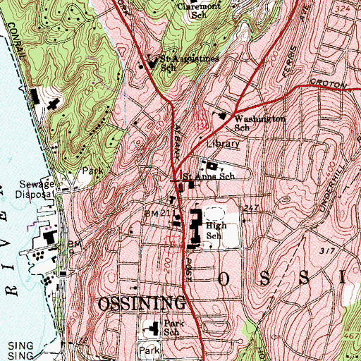 Topographic Map of Pleasant Square, NY