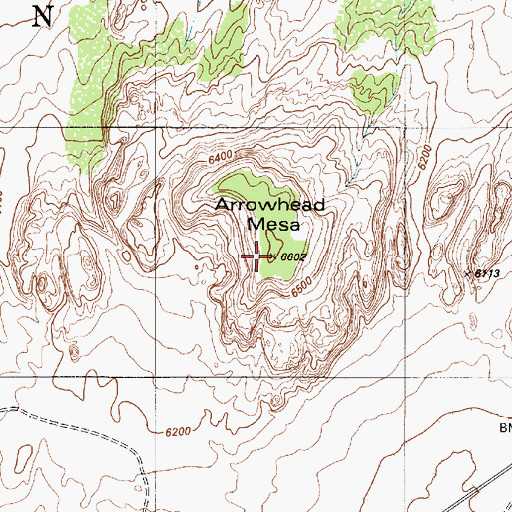 Topographic Map of Arrowhead Mesa, AZ