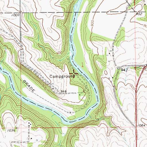 Topographic Map of Bluff Valley Campgrounds, MN